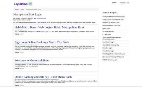 Metropolitan Bank Login HabibMetro Bank : Web Login ...
