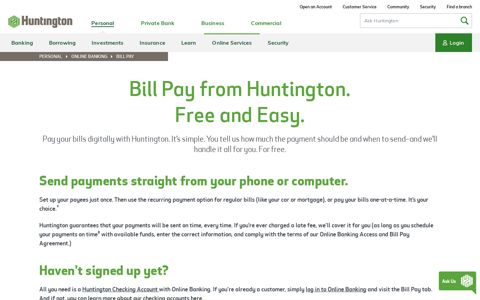 Bill Pay: Pay Bills Online Free | Huntington Bank