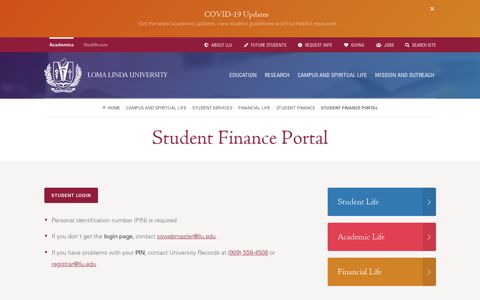 Student Finance Portal | Loma Linda University