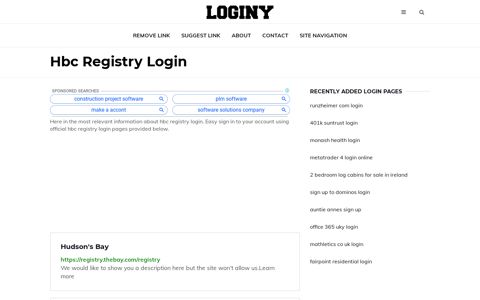 Hbc Registry Login ✔️ One Click Login - Loginy