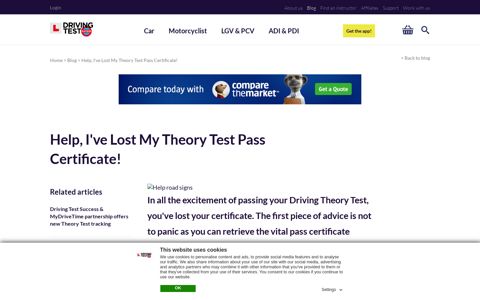 Help, I've Lost My Theory Test Pass Certificate