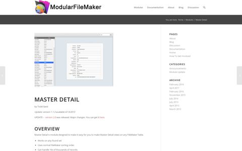 Master Detail – Modular FileMaker