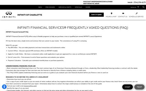Financing Frequently Asked Questions (FAQ) by INFINITI of ...