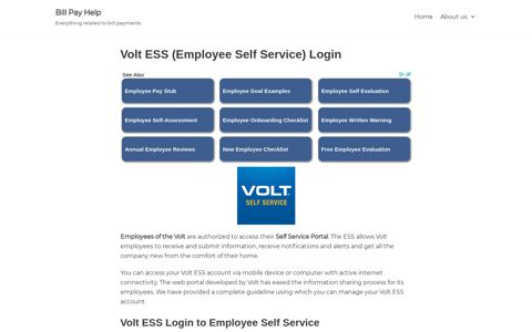 Volt ESS Login | Employee Self Service portal sign in