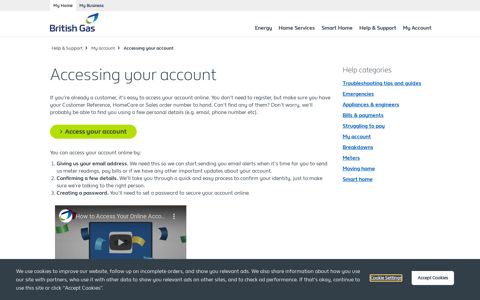 Accessing your account - My account - Help ... - British Gas