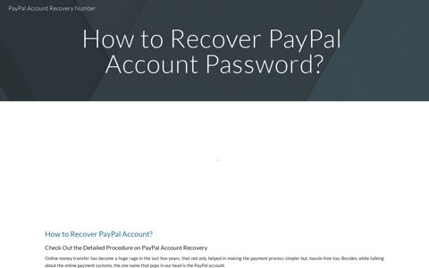 PayPal Account Recovery Number - Google Sites