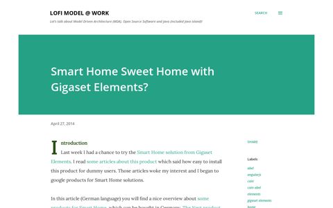 Smart Home Sweet Home with Gigaset Elements?