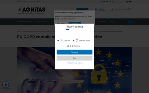EU GDPR compliant newsletter registration | AGNITAS