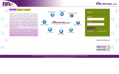 FiaGlobal - Instant Bill Payment