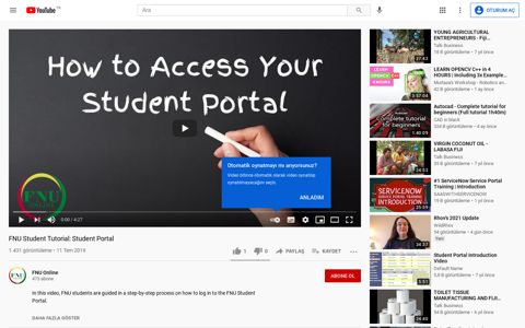 FNU Student Tutorial: Student Portal - YouTube
