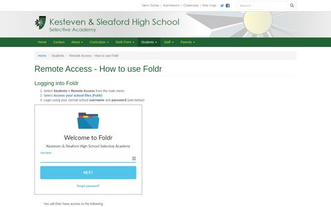 Remote Access - How to use Foldr