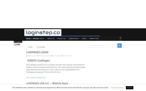 Livepages Login | Login Step