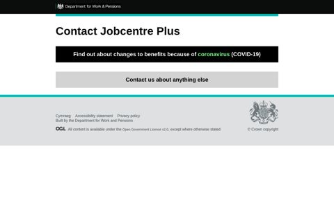 Jobcentre Plus - Department for Work and Pensions
