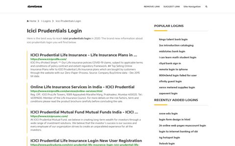 Icici Prudentials Login ❤️ One Click Access