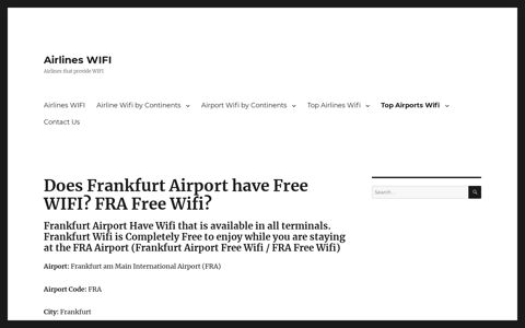 Frankfurt Airport Wifi - Does FRA Airport Have Wifi?