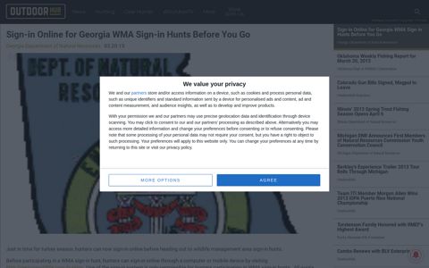 Sign-in Online for Georgia WMA Sign-in Hunts Before You Go ...