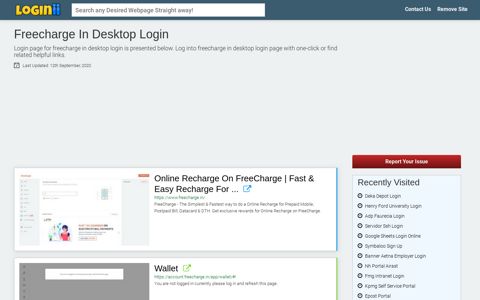 Freecharge In Desktop Login - Loginii.com