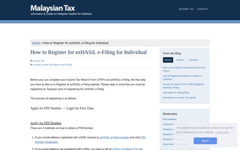 How to Register for ezHASiL e-Filing for Individual - Malaysia ...