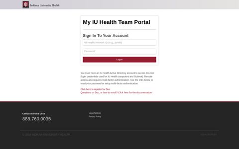 My IU Health Team Portal
