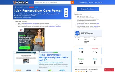 Iubh Fernstudium Care Portal