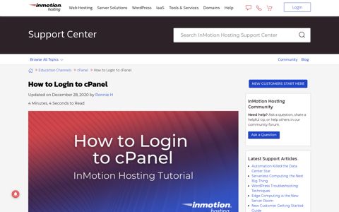 How to Login to cPanel | InMotion Hosting