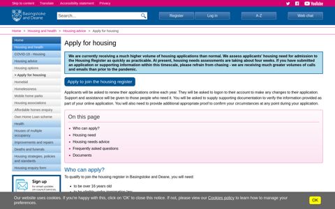 Apply for housing - Basingstoke and Deane Borough Council
