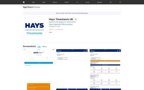 ‎Hays Timesheets UK on the App Store