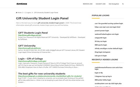 Gift University Student Login Panel ❤️ One Click Access