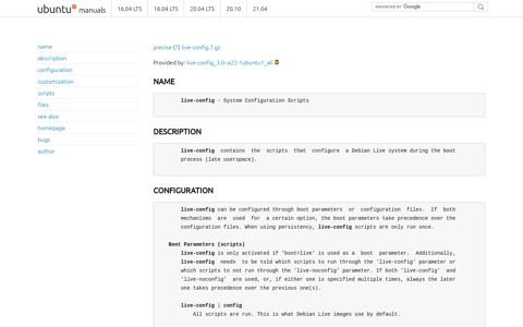 live-config - System Configuration Scripts - Ubuntu Manpage
