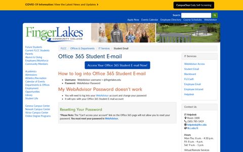 Student Email | Finger Lakes Community College