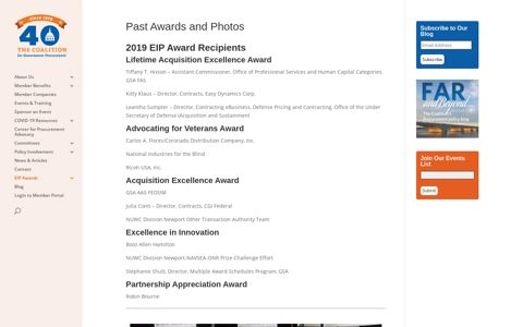 Past Awards and Photos | The Coalition for Government ...