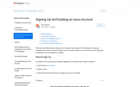Signing Up for/Creating an Issuu Account – issuu Help Center