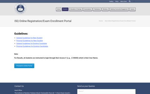 ISQ Online Registration/Exam Enrollment Portal – IBP