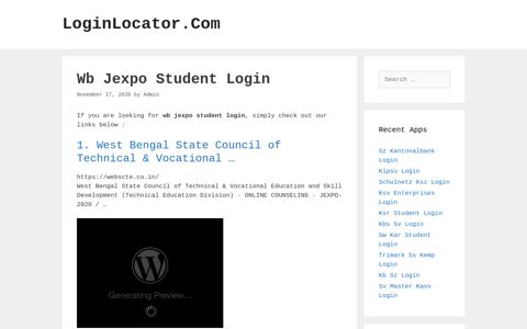 Wb Jexpo Student Login - LoginLocator.Com