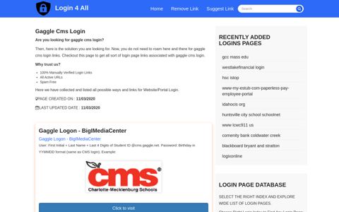 gaggle cms login - Official Login Page [100% Verified]