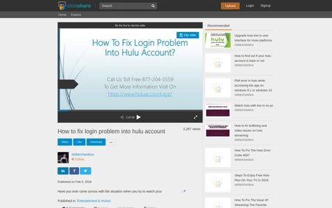 How to fix login problem into hulu account - SlideShare