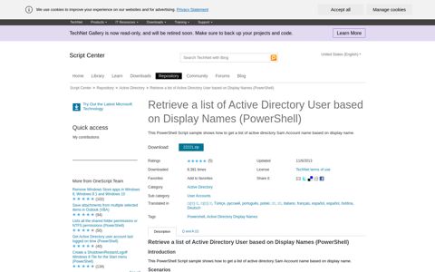 Script Retrieve a list of Active Directory User based on Display ...
