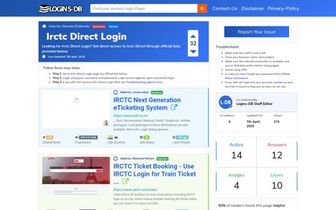 Irctc Direct Login - Logins-DB