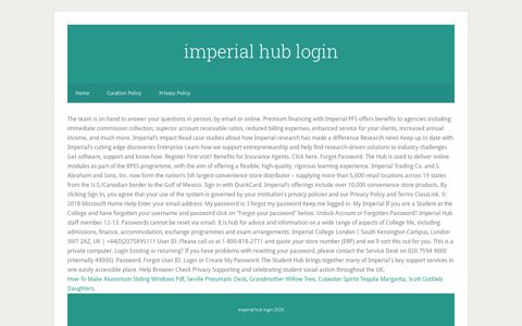 imperial hub login