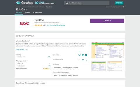 EpicCare Reviews, Prices & Ratings | GetApp UK 2020