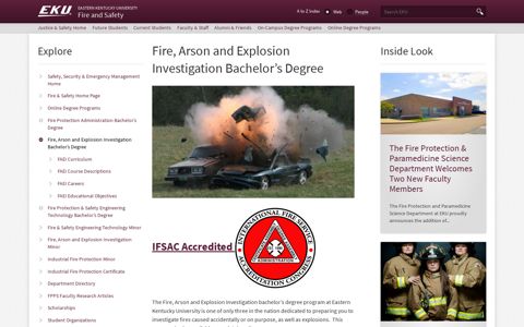 Fire, Arson And Explosion Investigation Bachelor's Degree ...