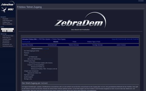 Fritzbox Telnet Zugang – Zebradem WIKI