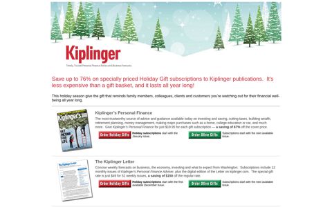 Give a Holiday Gift Subscription to a Kiplinger Publication