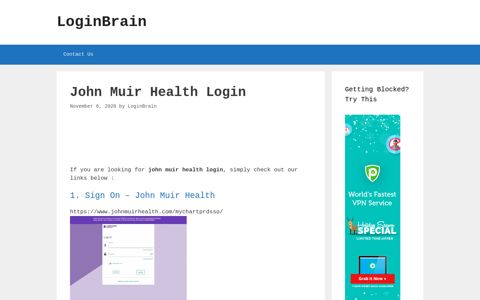 John Muir Health - LoginBrain