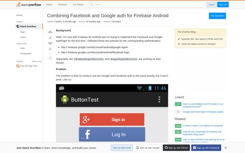 Combining Facebook and Google auth for Firebase Android ...