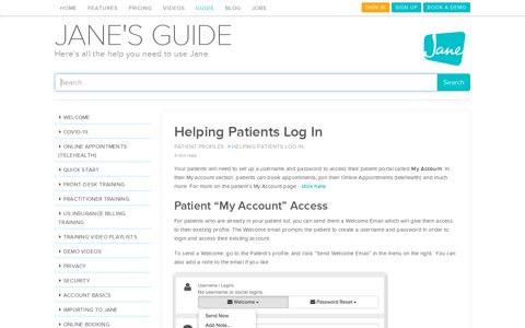 Helping Patients Log In | Jane App - Practice Management ...