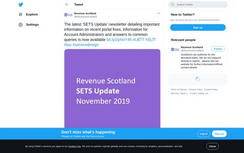 Revenue Scotland on Twitter: "The latest 'SETS Update ...