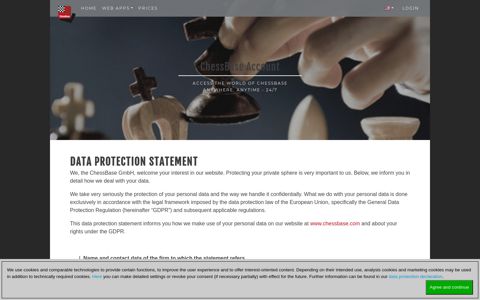 data protection declaration - - ChessBase Account