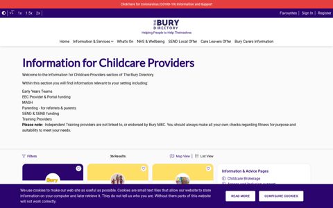 Information for Childcare Providers | The Bury Directory
