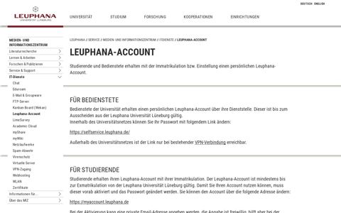 Leuphana-Account - Leuphana Universität Lüneburg